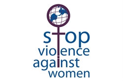 [ai] Logo featuring a globe with a female symbol; text reads "stop violence against women" in blue letters.